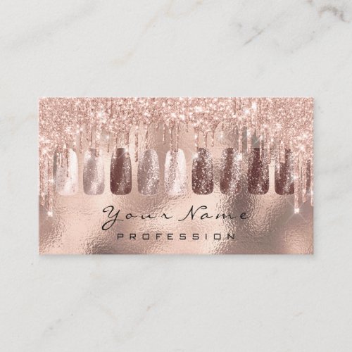 Nails Art Glitter Skin Rose Drip Manicure QR code Business Card