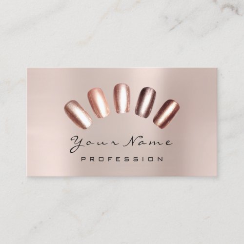 Nails Art Glitter Skinny Pink Rose Manicure Pedicu Business Card