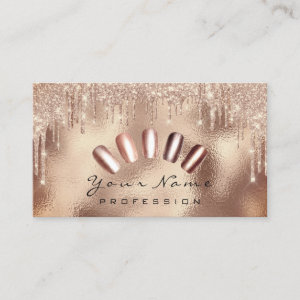 Nails Art Glitter Skinny Rose Gold  Manicure Drips Business Card