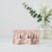 Nails Art Glitter Skinny Rose Gold  Manicure Spark Business Card (Standing Front)