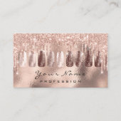 Nails Art Glitter Skinny Rose Gold  Manicure Spark Business Card (Front)