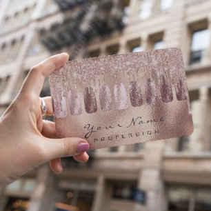 Nails Art Glitter Skinny Rose Gold  Manicure Spark Business Card
