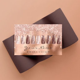 Nails Art Glitter Skinny Rose Gold  Manicure Spark Business Card
