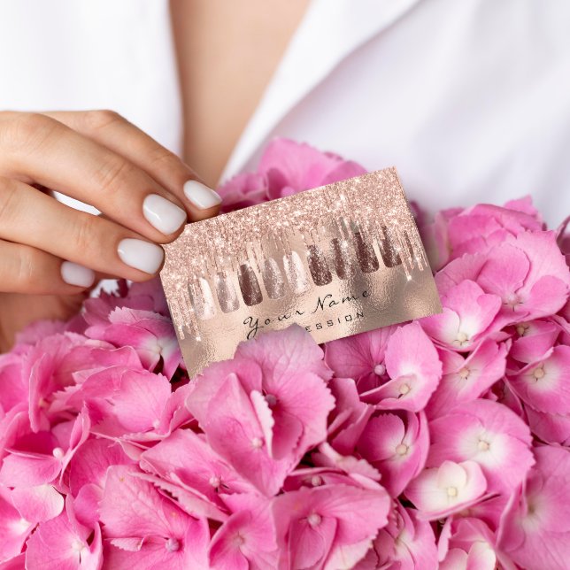 Nails Art Glitter Skinny Rose Gold  Manicure Spark Business Card