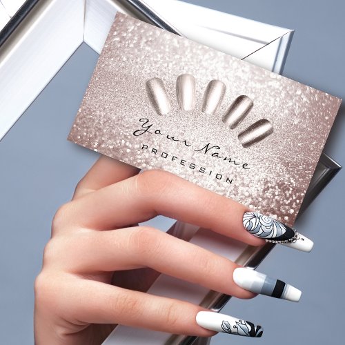Nails Artist Glitter Gray Lux Manicure Pedicure Business Card