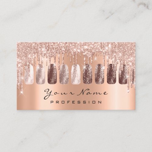 Nails Artist Glitter Rose Gold  Manicure Copper Business Card