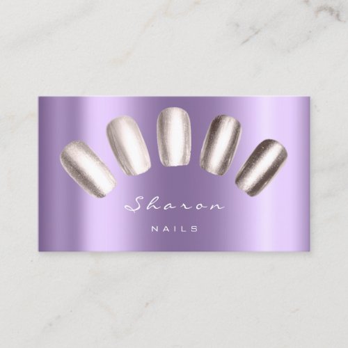 Nails Artist Makeup Metallic Lux Silver Gray Grey Business Card