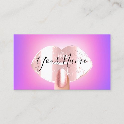 Nails Artist Makeup  Pink Violet  Kiss Lips Business Card