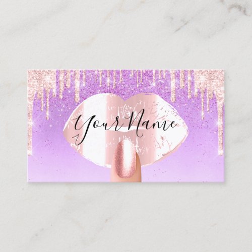 Nails Artist Makeup  Pink Violeta  Drips Kiss Lips Business Card