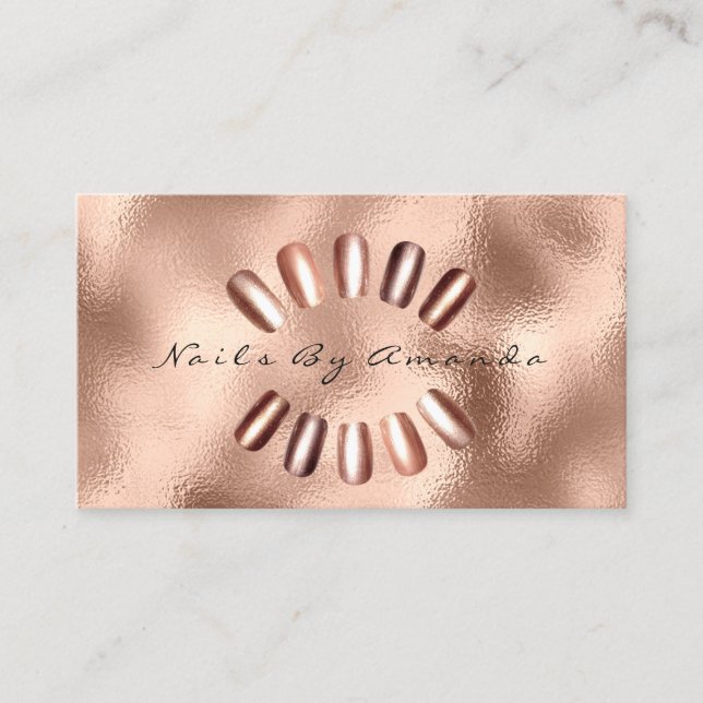 Nails Artist Makeup  Rose Glass Appointment Card (Front)