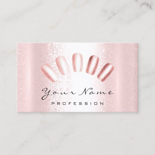 Nails Artist Modern Rose Manicure Pedicure Business Card