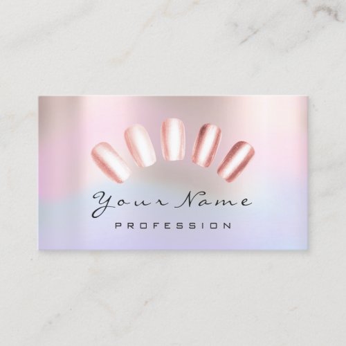 Nails Artist Pink Blue Manicure Pedicure HOLOGRAPH Business Card