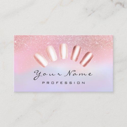 Nails Artist Pink Gray Manicure Pedicure Ombre Business Card
