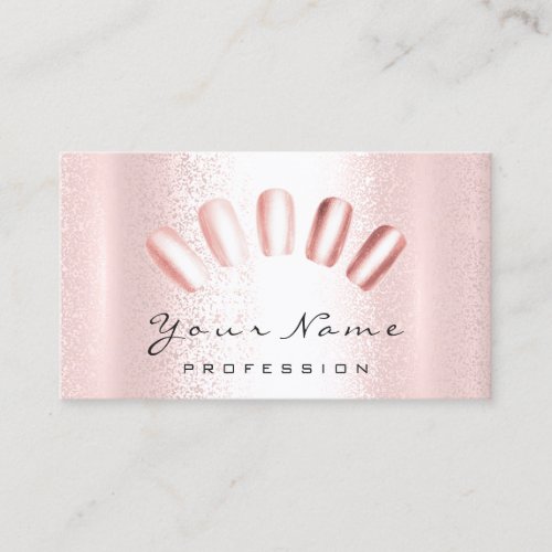 Nails Artist Pink Rose Manicure Pedicure Classy Business Card