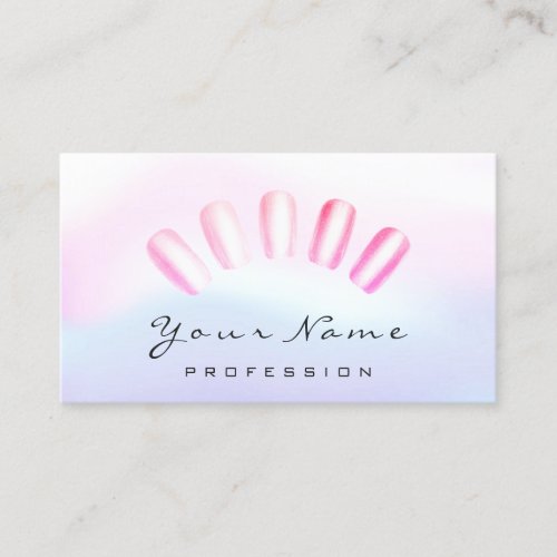 Nails Artist Pink Rose Manicure Pedicure Pastel Business Card