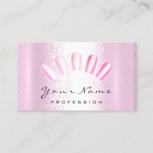 Nails Artist Pink Rose Manicure Pedicure Pastels Business Card