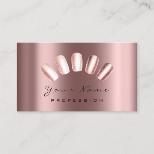 Nails Artist Red Bean Pink Manicure Pedicure Business Card