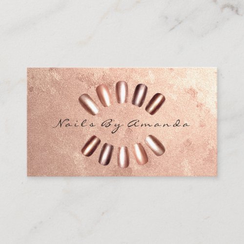 Nails Artist Spark Pearly Rose Gold Beauty Peach Business Card