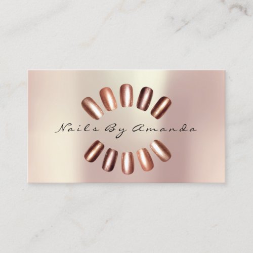 Nails Artist Spark Pearly Rose Gold Bronze Shine Business Card