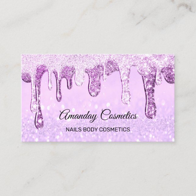 Nails Artist Wax Makeup Body Cosmetics Glitter Business Card (Front)