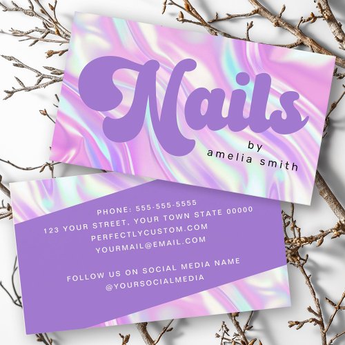 Nails by name purple pastels business card
