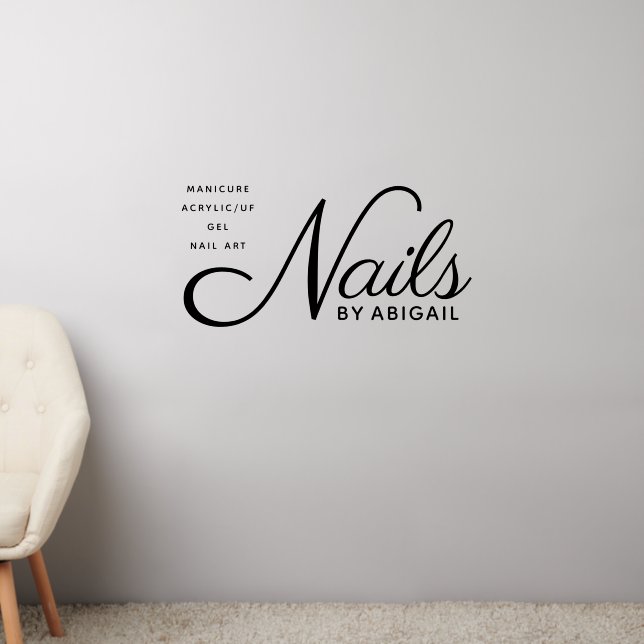 Nails by Your Name Custom Cut Promotional Wall Decal (Living Room 2)