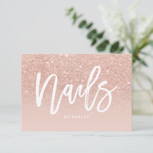 Nails certificate typography blush rose gold (Standing Front)
