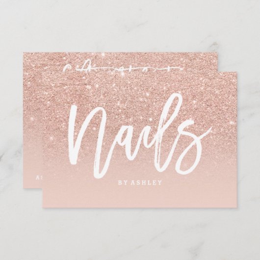 Nails certificate typography blush rose gold (Front/Back)