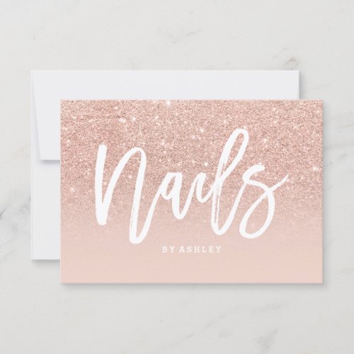 Nails certificate typography blush rose gold
