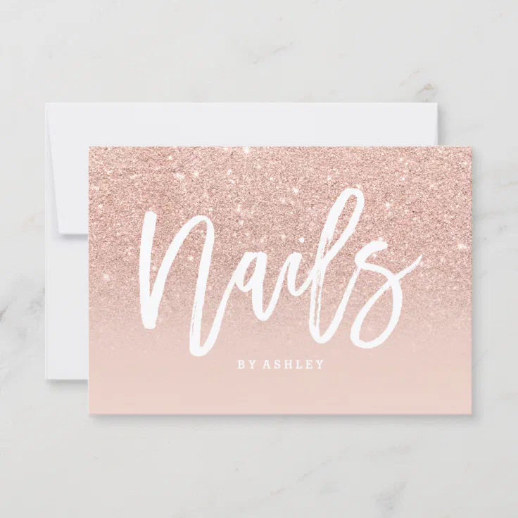 Nails certificate typography blush rose gold | Zazzle