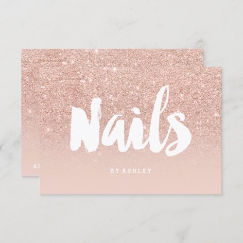 Nails certificate typography blush rose gold 2 invitation