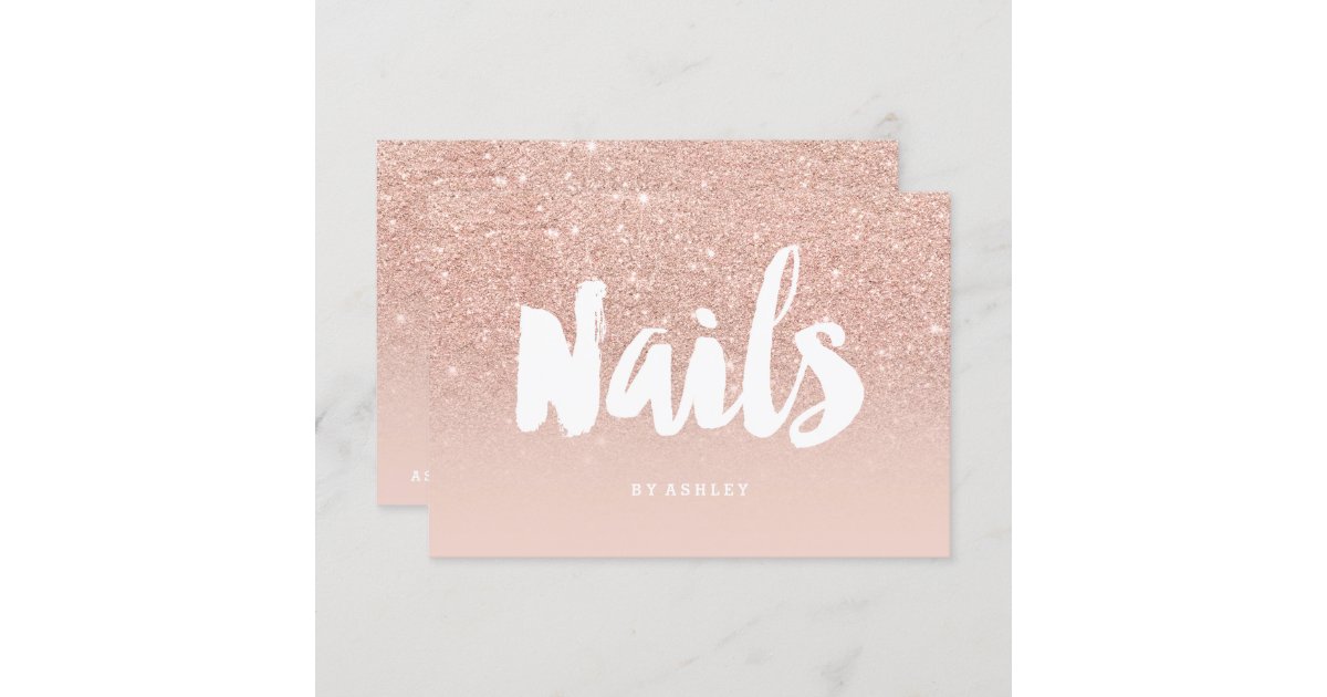 Nails certificate typography blush rose gold 2 invitation | Zazzle