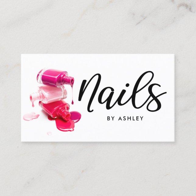 Nails Chic Calligraphy Business Card (Front)
