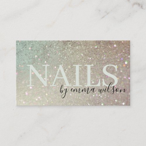 Nails Glitter Green Pink Aqua Shiny Shimmer Business Card
