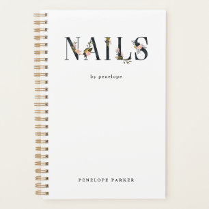 Nails Gold Blush Black Floral Typography Planner