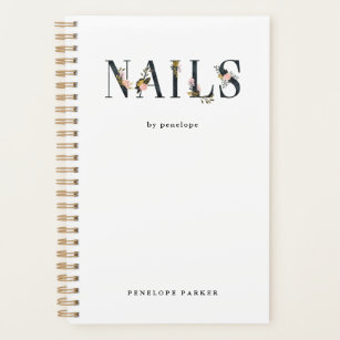 Nails   Gold Blush Black Floral Typography Planner