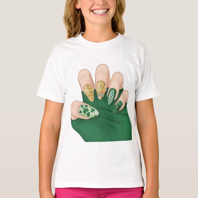 nails hand t-shirt  (Front)