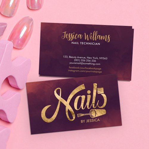 Nails Logo graphic _ Golden Texture Business Card