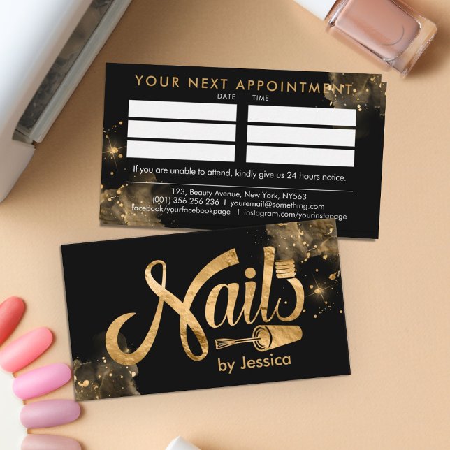 Nails Logo graphic - Golden Texture Business Card (Creator Uploaded)
