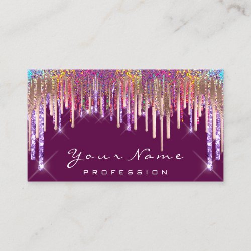 Nails  Makeup Artist Holograph Marsala DripGlitter Business Card