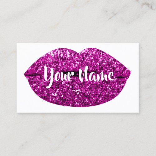 Nails Makeup Artist Kiss Lips Pink Magenta Unique Business Card