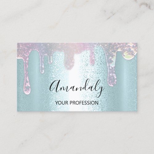 Nails Makeup Artist Lash Logo Logo Drip Blue Business Card