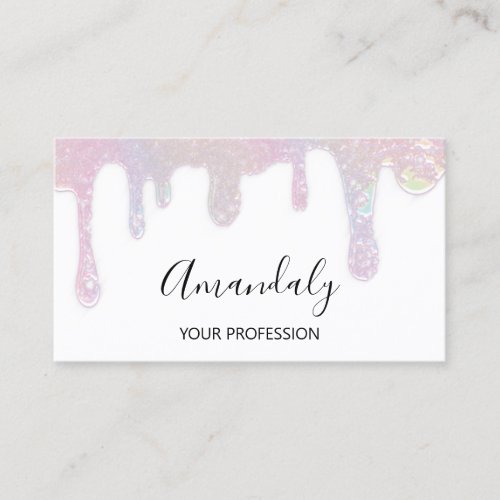 Nails Makeup Artist Lash Logo Logo Drip White Business Card