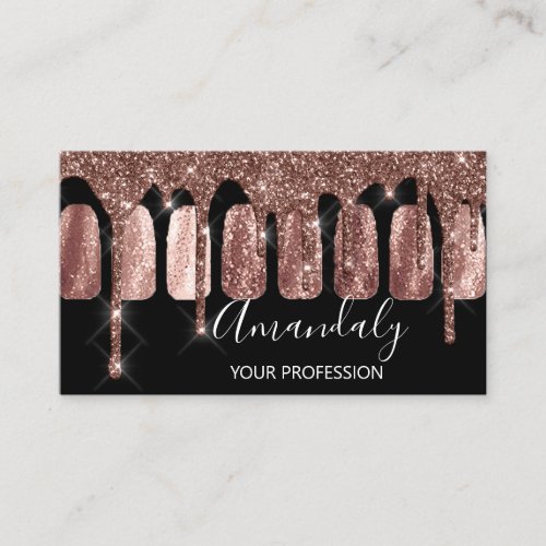 Nails Makeup Artist Lash Rose Gold Skinny Business Card