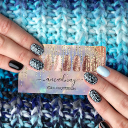 Nails Makeup Artist Lash Rose Manicure Drips Business Card