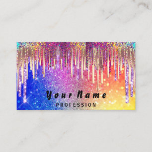 Nails Makeup Lashes Holograph Hot Rainbow Business Card