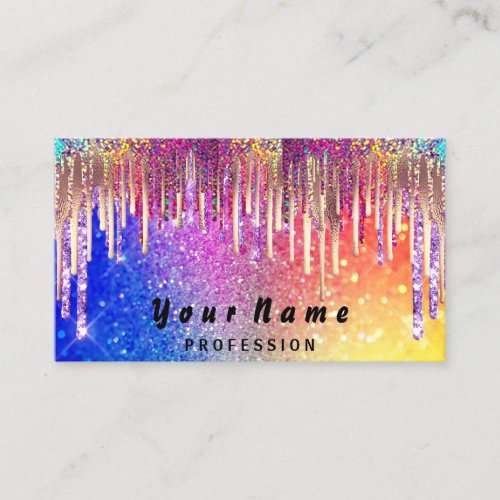 Nails  Makeup Lashes Holograph Hot Rainbow Business Card