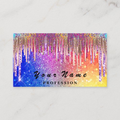 Nails  Makeup Lashes Holograph Rainbow Glitters Business Card
