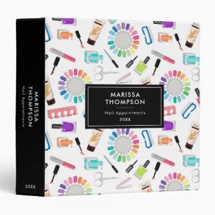 Nails Manicure Pedicure Beauty Salon  3 Ring Binder