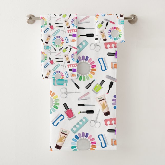 Nails Manicure Pedicure Beauty Salon  Bath Towel Set (Insitu)